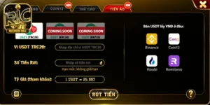 Các bước rút tiền tại cổng game Ricwin